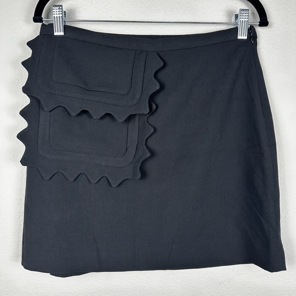 Victoria Beckham X‎ Target Black Scallop Pocket Mini Skirt Size Small